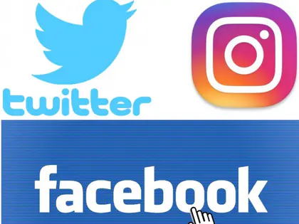 Logotypy Twitter, Instagram i Facebook