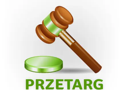 Ikona młotka sędziowskiego z napisem Przetarg